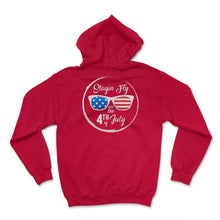 Load image into Gallery viewer, 4th Of July Shirt, Stayin Fly Sunglasses USA Flag Independence Day - Hoodie - Red
