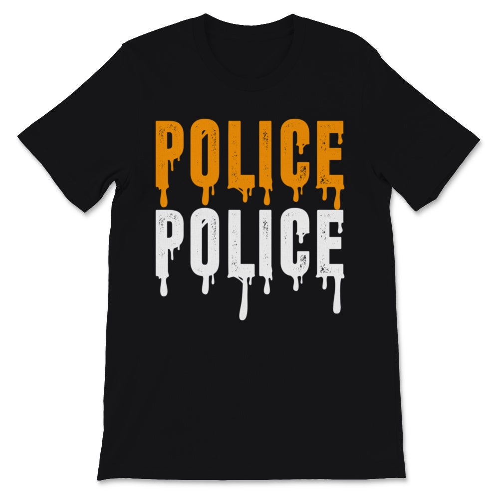 Halloween Costume Police Police Officer Blue Line Love Orange Vintage