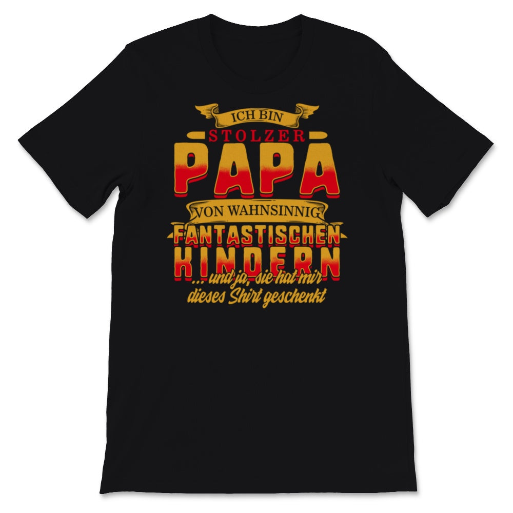 Vatertag Tshirt Stolzer Papa Von Wahnsinnig Fantastische Kinder