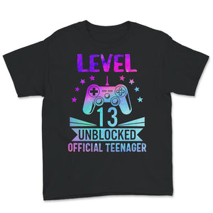 Thirteen Shirt, Level 13 Unlocked, 13th Birthday Gift, Official