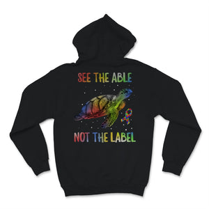 See Able Not Label Shirt Autism Awareness Gift Turtle Ribbon Puzzle