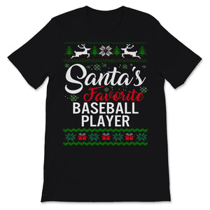 Santas Favorite Baseball Player Christmas Ugly Sweater