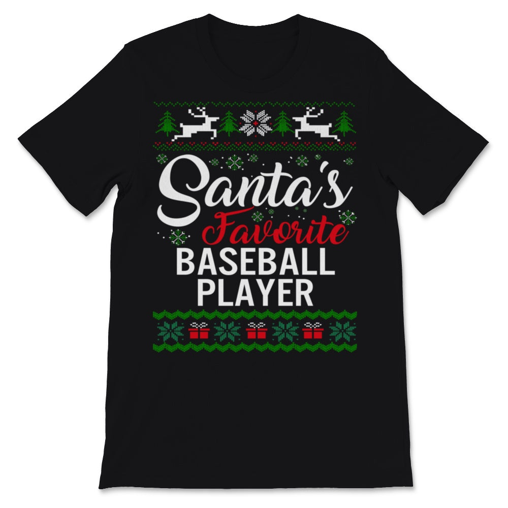 Santas Favorite Baseball Player Christmas Ugly Sweater