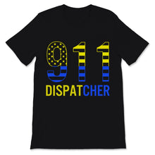 Load image into Gallery viewer, 911 Dispatcher Shirt USA Yellow Thin Gold Line Flag Christmas Gift
