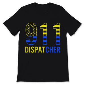 911 Dispatcher Shirt USA Yellow Thin Gold Line Flag Christmas Gift