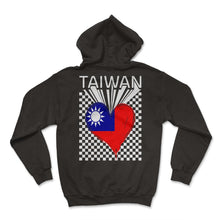 Load image into Gallery viewer, Taiwan Shirt, Taiwan Flag Heart Design Tee, Support Taiwanese People - Hoodie - Black
