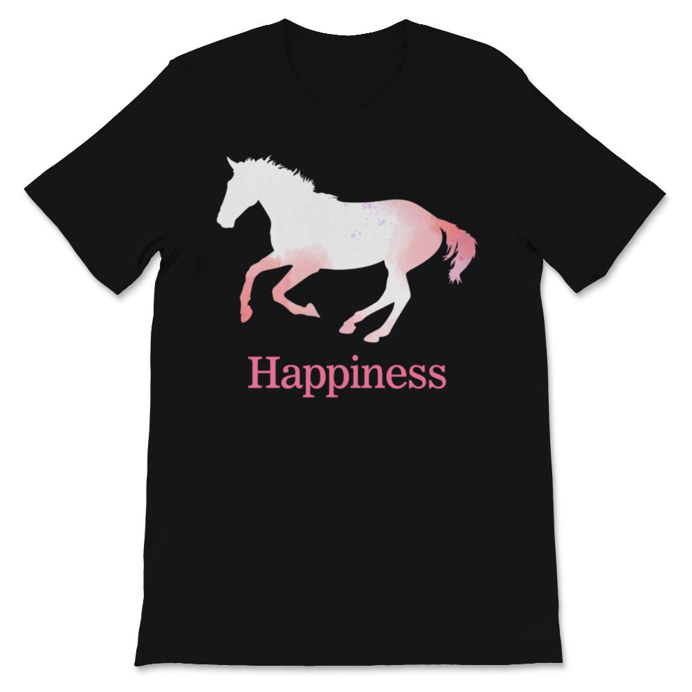 Horse Happiness I Love My Horses Racing Riding Equestrian Watercolor