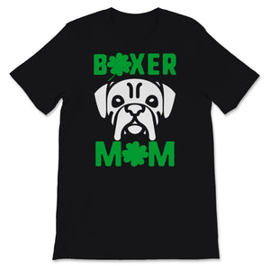 St Patricks Day Boxer Mom Shirt Boxer Dog Mama Green Shamrock gift