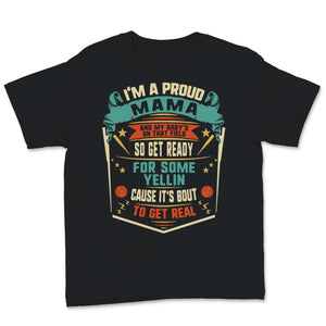Proud Mama Baseball Mother's Day Baby Yellin Vintage Sport Mommy