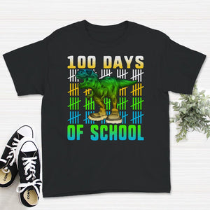 100 Days Of School Shirt, 100 Days Of School Dinosaur T-Rex Tee,