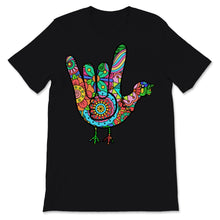 Load image into Gallery viewer, American Sign Language I Love You Thanksgiving Turkey ASL Hippie
