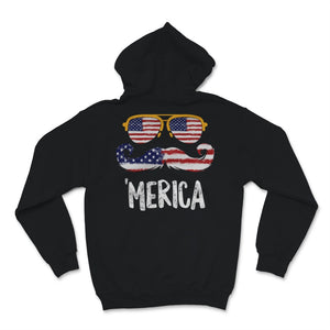 Merica Sunglasses America USA Flag Mustache 4th of July Celebration