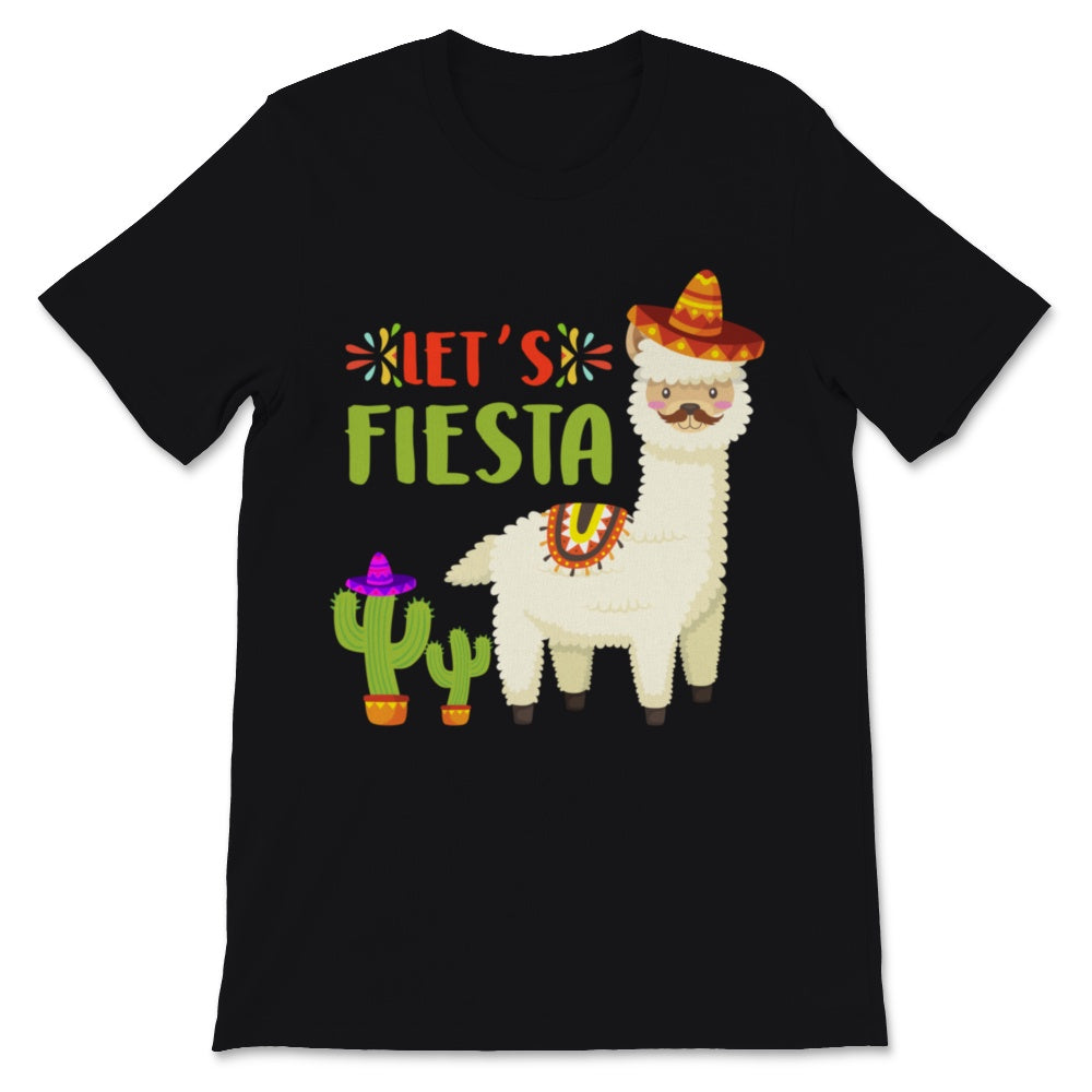 Cinco De Mayo Let's Fiesta Cute Llama Mexican Hat Alpaka Cactus