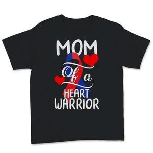Mom of a Heart Warrior CHD Disease Awareness Red Blue Ribbon Love