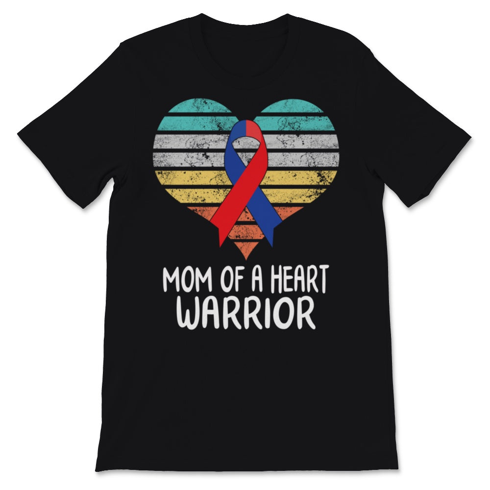Mom Of A Heart Warrior CHD Awareness Vintage Ribbon Heart Bypass