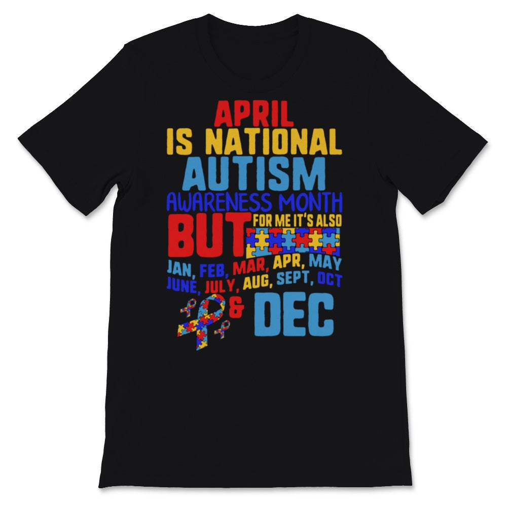 April is National Autism Awareness Month Ribbon Autistic Puzzle