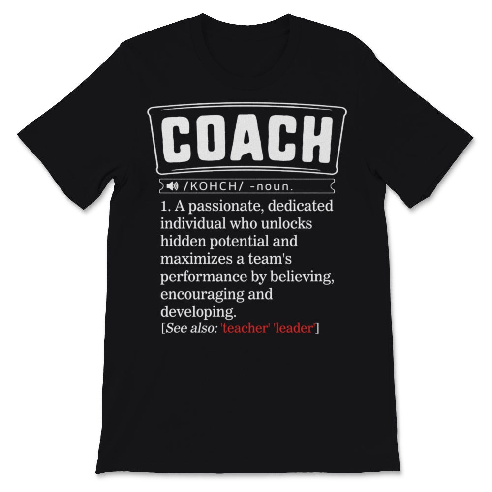 Coach Shirt Cute Sport Health Coach Definition Gym Coaching Teacher