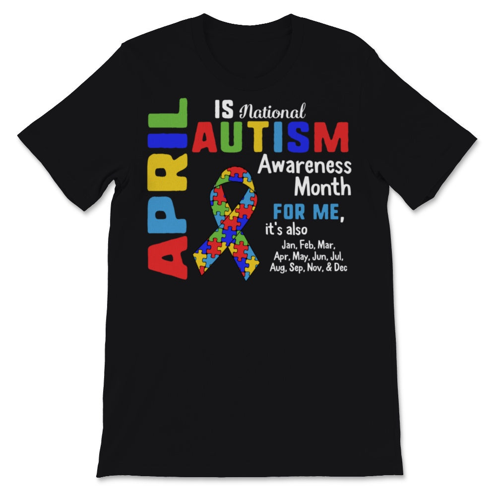 April is National Autism Awareness Month Autistic Puzzle Ribbon