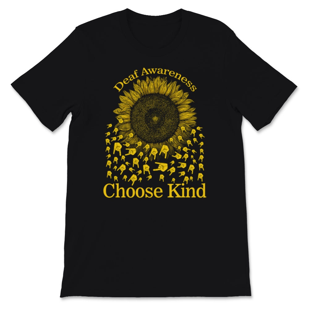 Deaf Awareness Choose Kind Sunflower Yellow Ribbon Asl Language