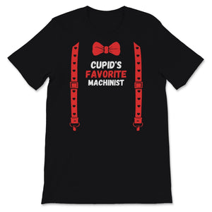 Valentines Day Shirt Cupid's Favorite Machinist Funny Red Bow Tie