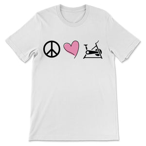 Peace Love Cycle Stationary Bike Rider Workout Gym Outdoors OT Women