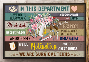 Surgical Tech Gift, Surgical Technologist Office Poster, Operating Room Art, Personalized Surgery Tech Graduation Gift, Canvas Print, Wall