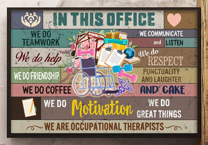 ot gifts, Occupational Therapists Office Poster, Occupational Therapy Wall Art, Motivational Poster, OT Wall Office Decor, Canvas Print