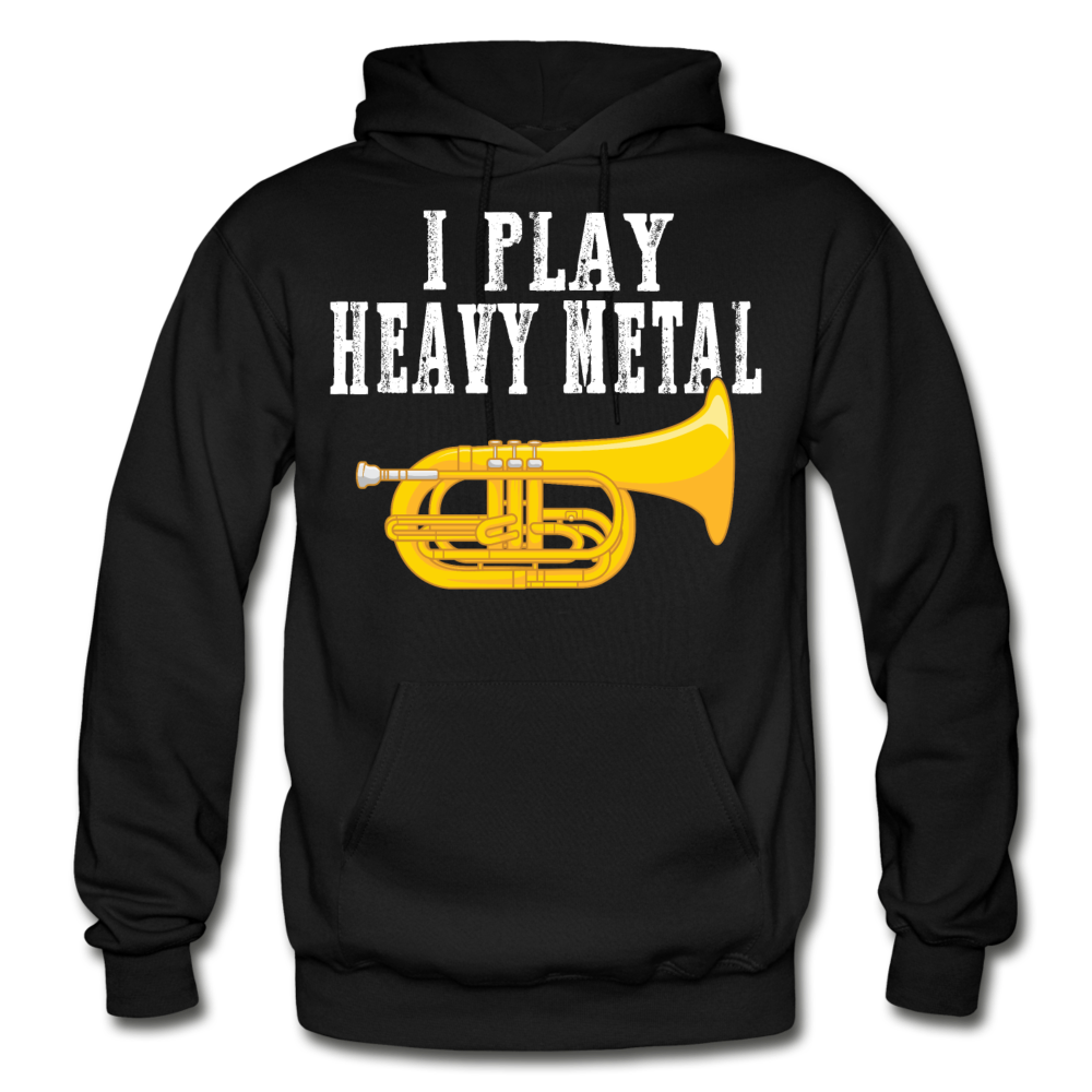 I Play Heavy Metal Baritone Euphonium Marching Band Musician Unisex Hoodie - black