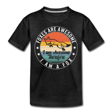 Load image into Gallery viewer, Foxes Are Awesome Shirt, I Am Awesome Toddler Premium T-Shirt - charcoal gray
