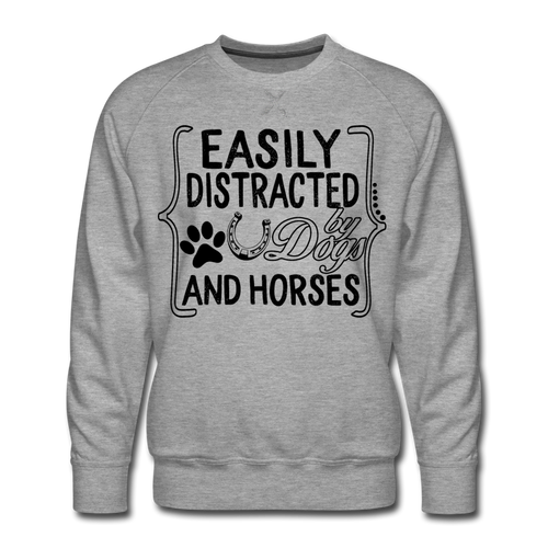 Dogs Horses Sweatshirt - heather grey