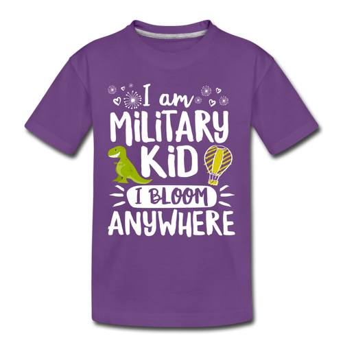 Military Kid Bloom Toddler Premium T-Shirt - purple